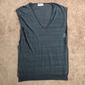 Pomandère Gray Oversized Linen Tank Top Size 40